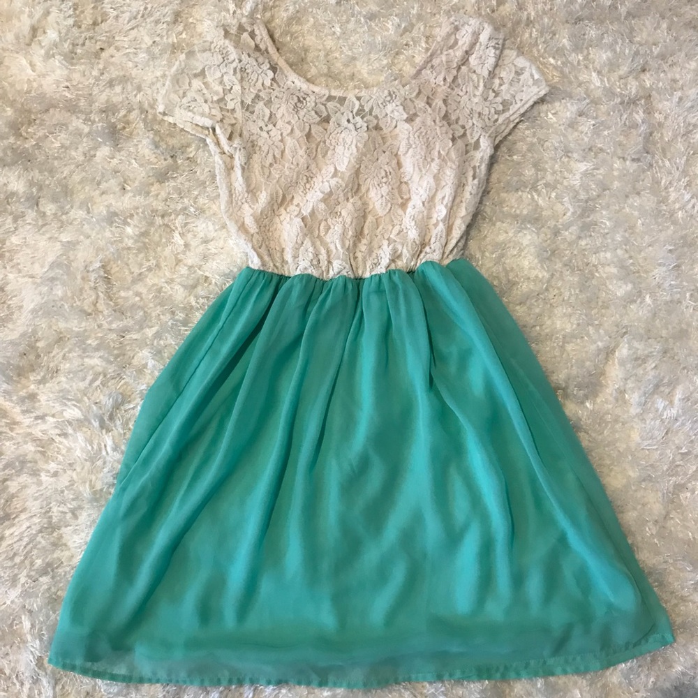 Lace Flowy Mint Green Dress